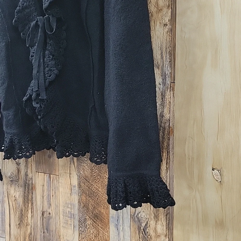 Black Wool Cardigan 1X - Picture 4 of 4